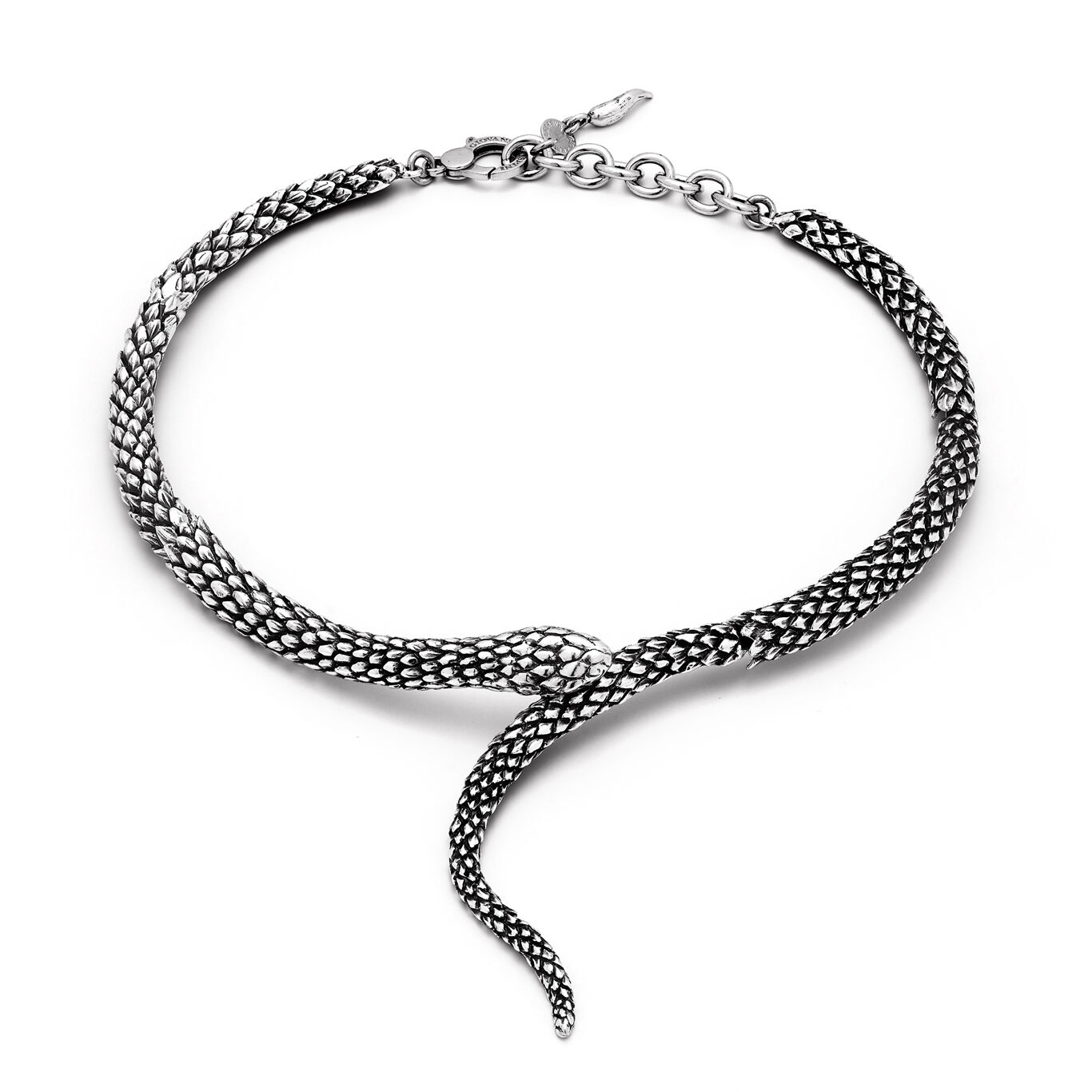 Collana A Serpente TreasureBay In Argento 925 Massiccio - Lunghezze 40, 45 E 50 Cm, Made In Italy