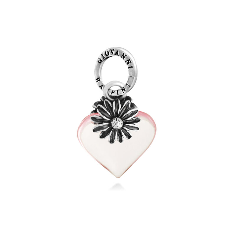 Charm CUORE MARGHERITA ROSA TRASPARENTE