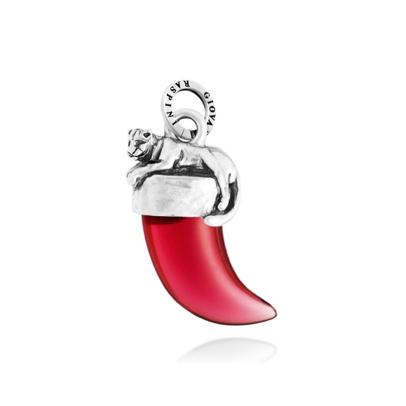 Charm ZANNA PANTERA ROSSO SCURO TRASPARENTE