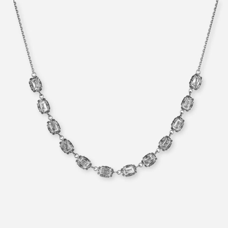 Girocollo PETIT pietre QUARZO IALINO lunghezza regolabile cm 34/43