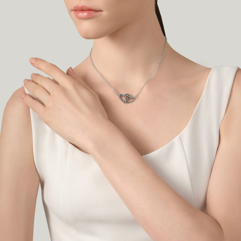 Collana DOPPIO CUORE PERLAGE lunghezza cm 44