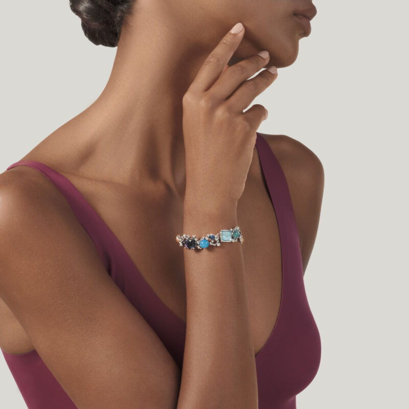 Bracciale COCKTAIL con PIETRE NATURALI lunghezza cm 20 regolabile