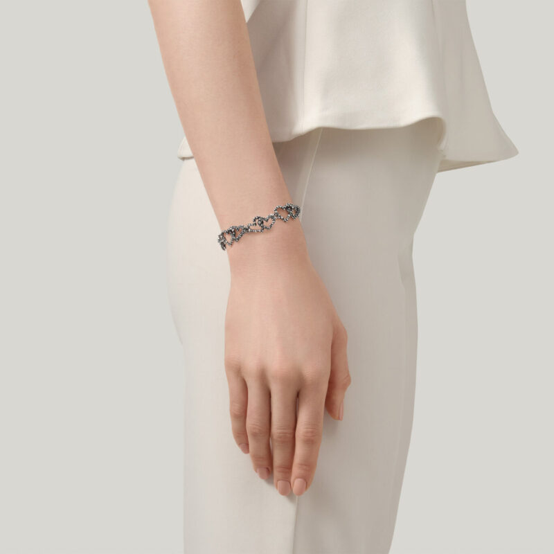Bracciale CUORI PERLAGE lunghezza cm 19 regolabile