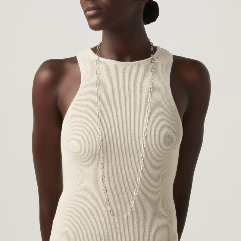 Collana MAGLIA OVALE MARTELLATA lunghezza cm 90