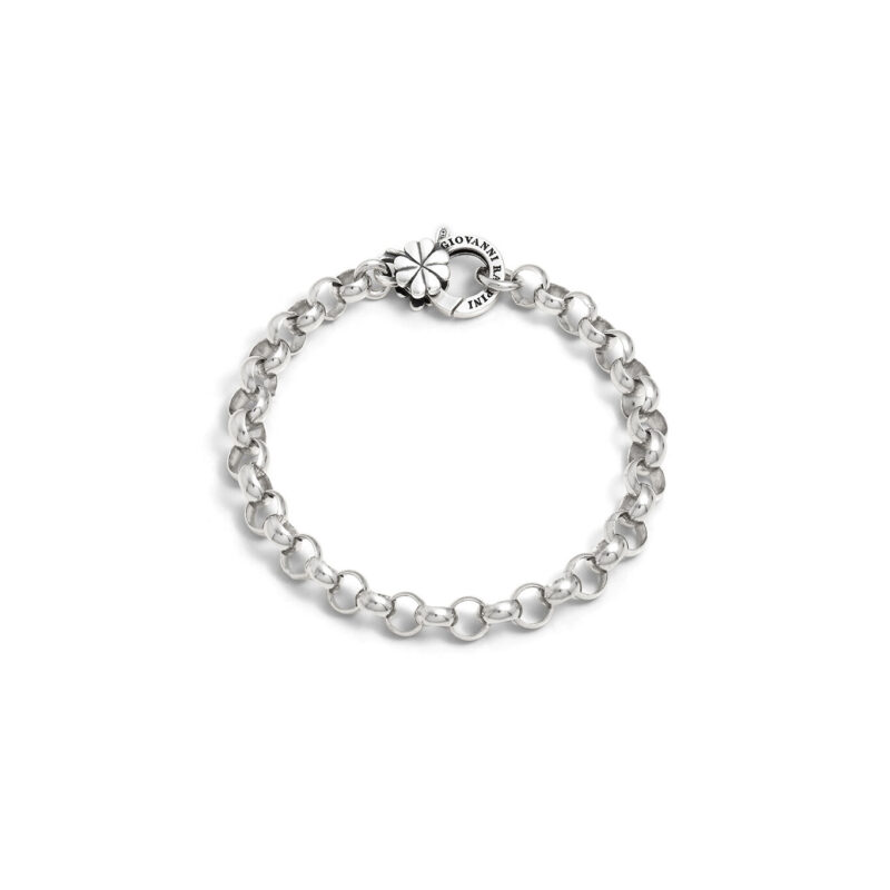 Bracciale CHARMS BASE ROLO' CHIUSURA QUADRIFOGLIO componibile lunghezza cm 20 regolabile