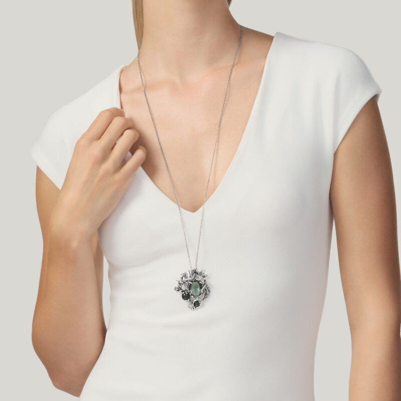 Pendente JUNGLE con PIETRE NATURALI lunghezza cm 80