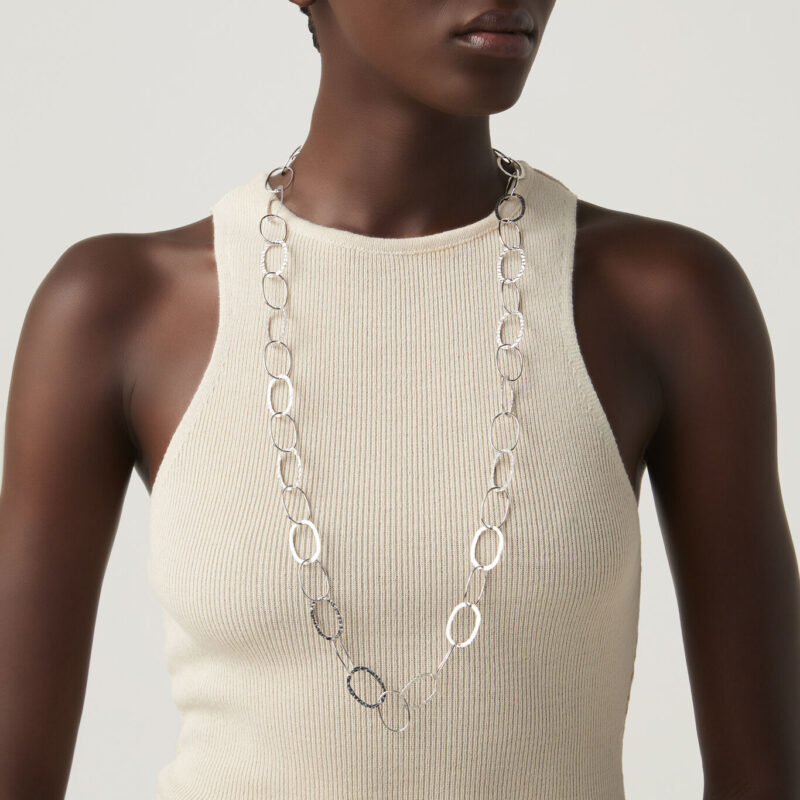 Collana MAGLIA OVALE ALTERNATA GRANDE lunghezza cm 92