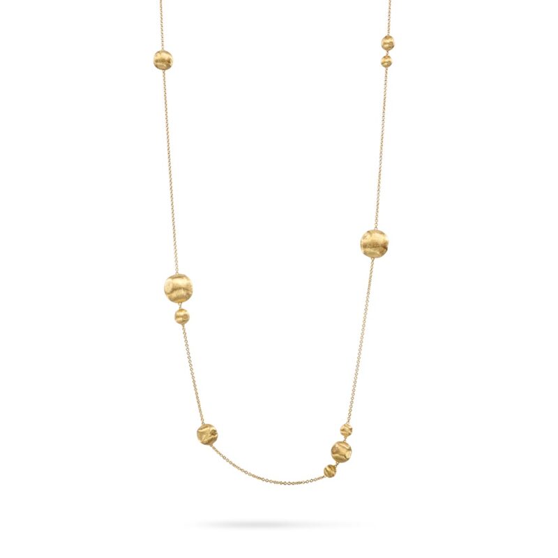 Collana lunga AFRICA in ORO GIALLO 18 Kt lunghezza cm 92