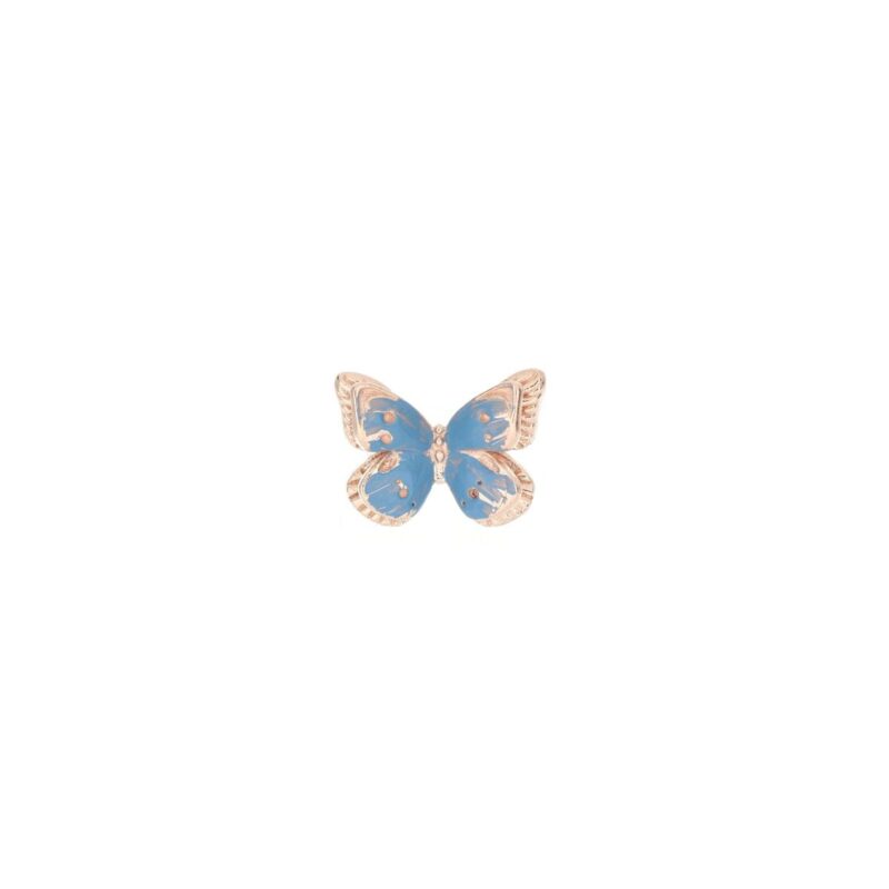 Orecchini FARFALLE a lobo con SMALTO AZZURRO in Argento 925