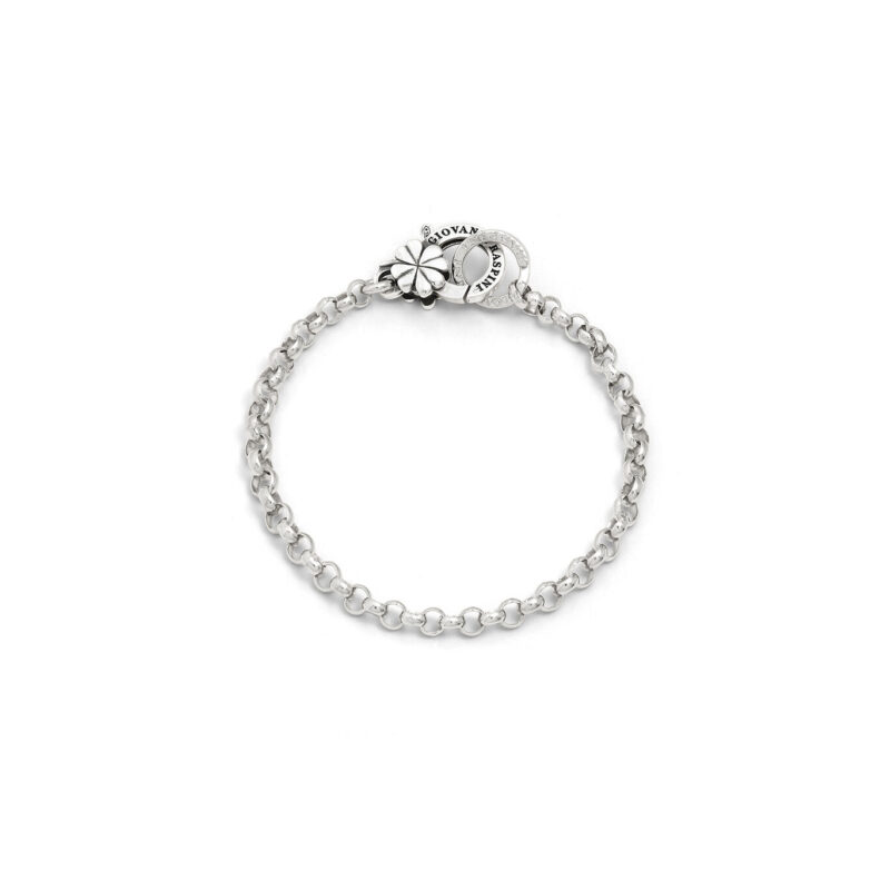 Bracciale CHARMS BASE con BRISE' CHIUSURA QUADRIFOGLIO componibile lunghezza cm 20 regolabile