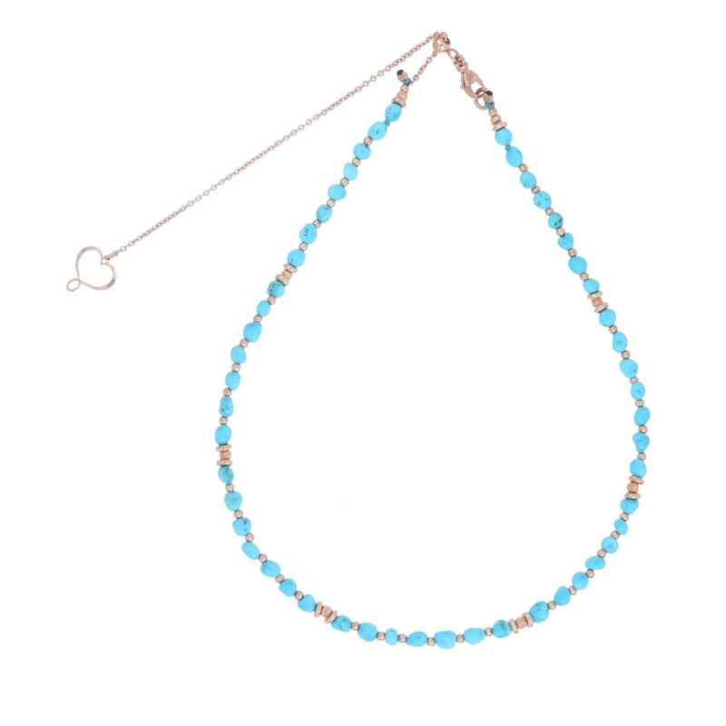 Girocollo con TURCHESE in Argento 925 lunghezza cm 30/42 regolabile
