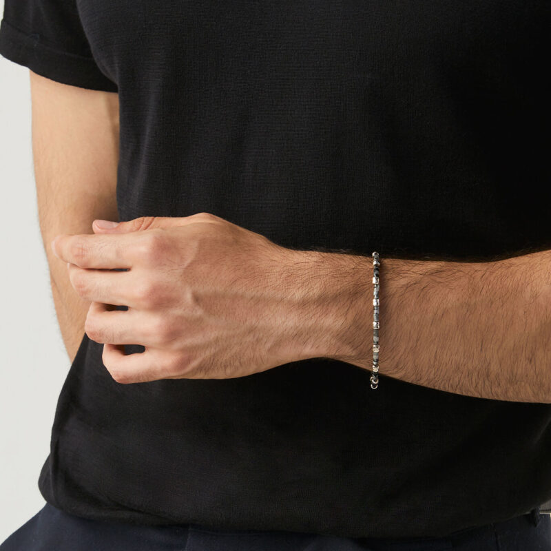 Bracciale TANGO con PIETRE LABRADORITE lunghezza cm 20 regolabile