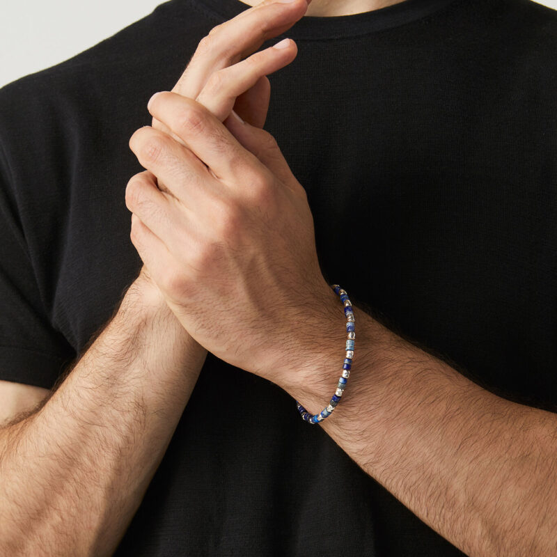 Bracciale TANGO con PIETRE LAPISLAZZULI lunghezza cm 20 regolabile