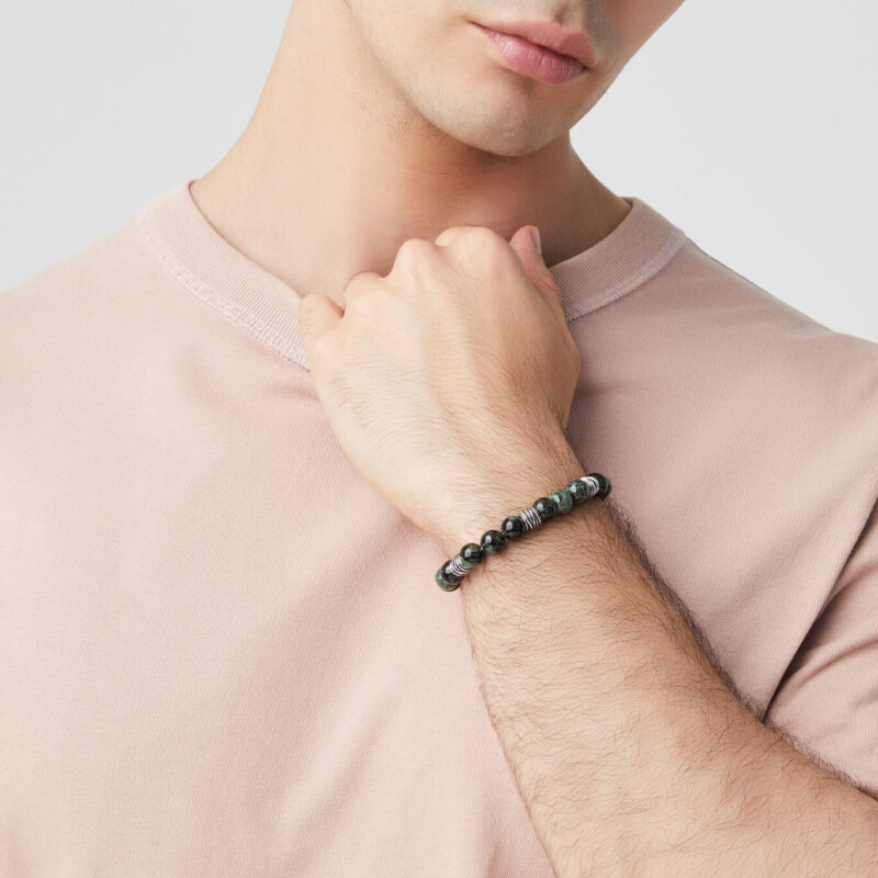 Bracciale BIG TANGO con PIETRE RIOLITE lunghezza cm 20 regolabile
