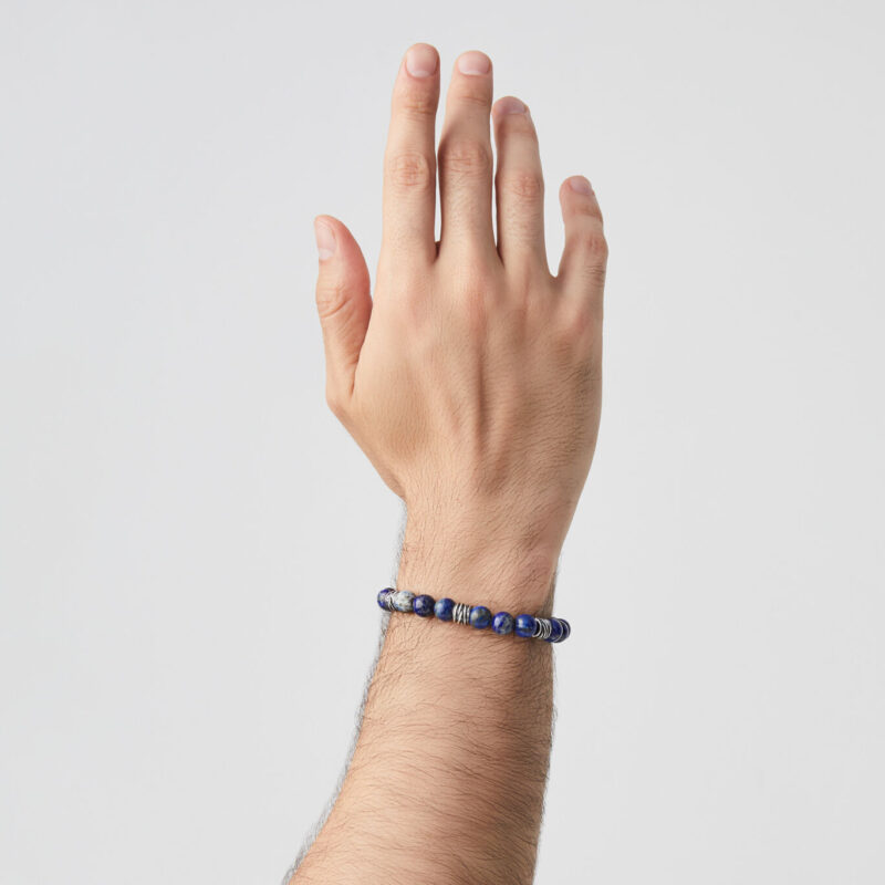 Bracciale BIG TANGO con PIETRE LAPISLAZZULI lunghezza cm 20 regolabile