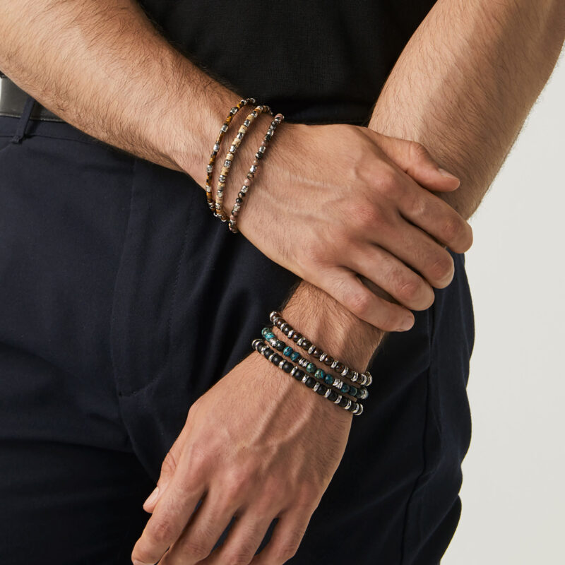 Bracciale TANGO con PIETRE DIASPRO VERDE lunghezza cm 20 regolabile