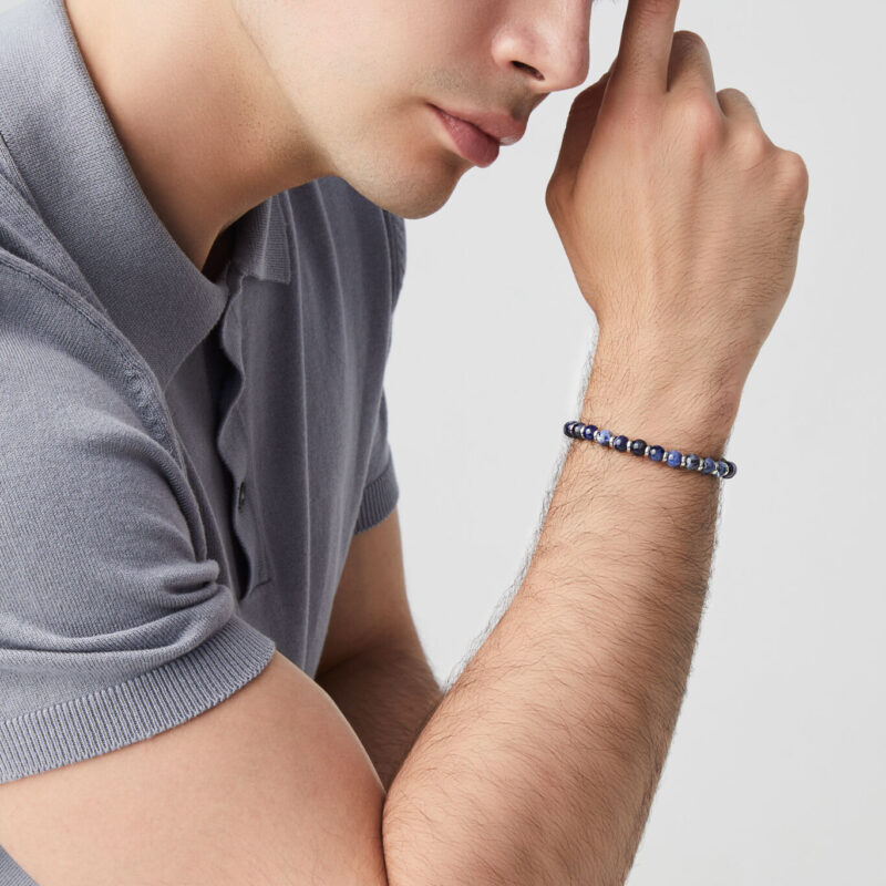Bracciale TANGO con PIETRE SODALITE lunghezza cm 20 regolabile