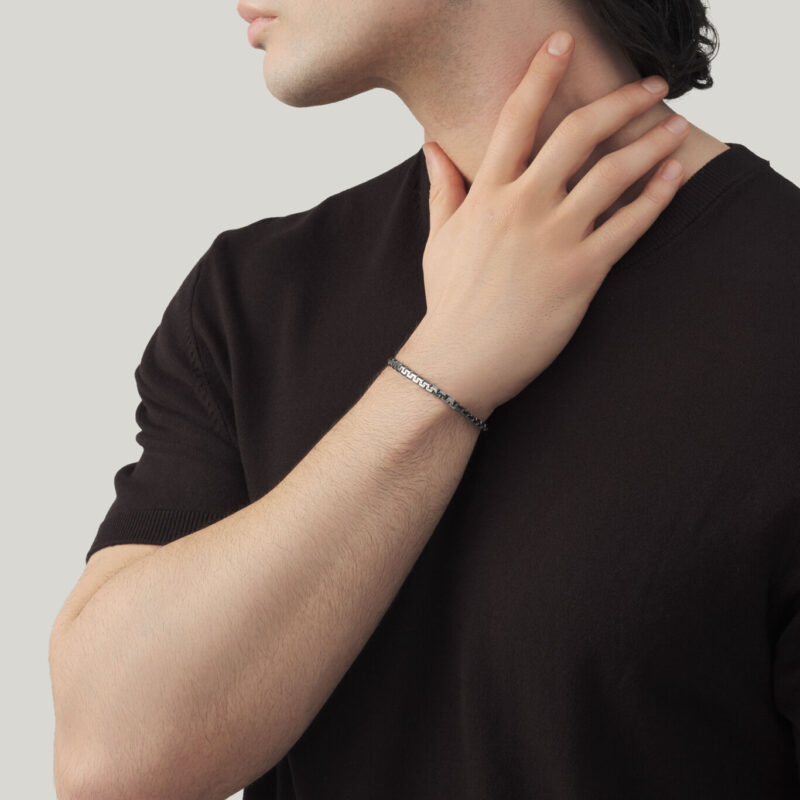 Bracciale MAGLIA GRECA BLACK lunghezza cm 21
